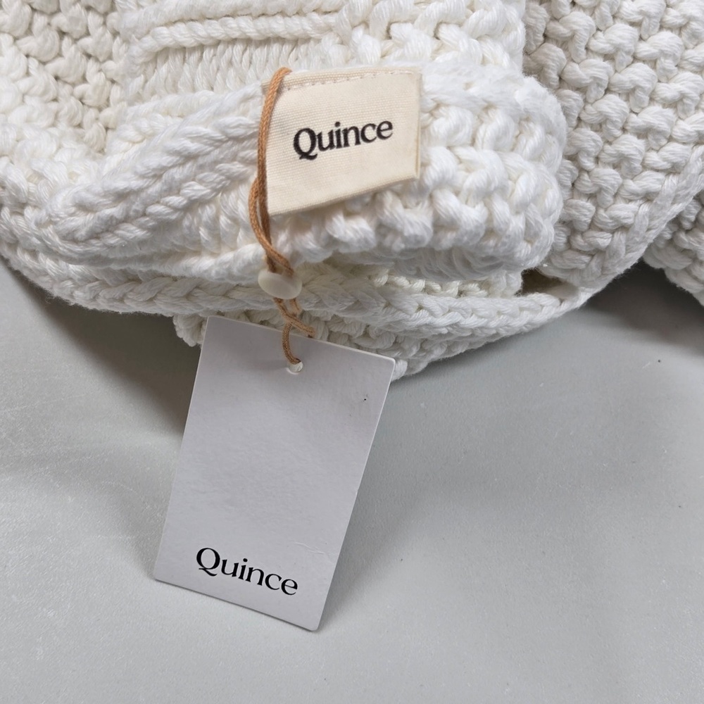NWT QUINCE 50x60 Cotton Fisherman Throw Ivory 2102 - Picture 7 of 8